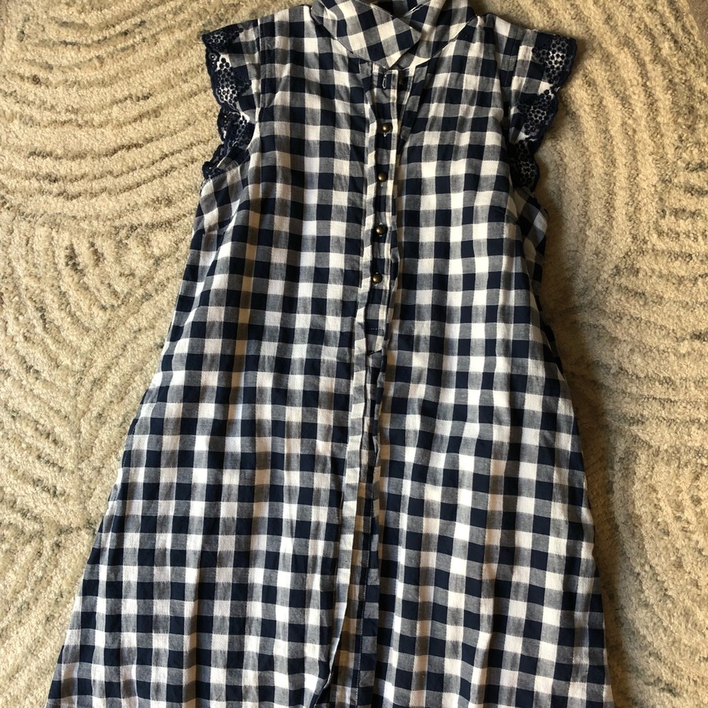 Navy plaid tunic Anthropologie dress